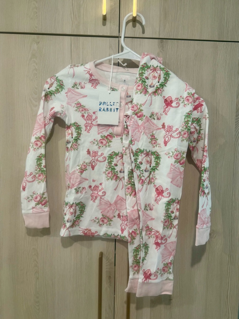 Roller Rabbit & LoveShackFancy Pink Floral & Monkey Print Kids Pajama Set